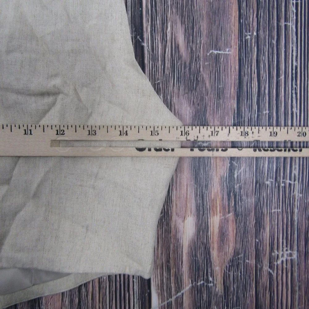 Sun Road Vest Mens S Beige‎ Silk Linen 5-Button Dress Formal Suit Waistcoat